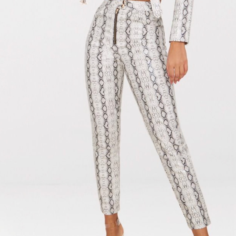 Snake skin trousers